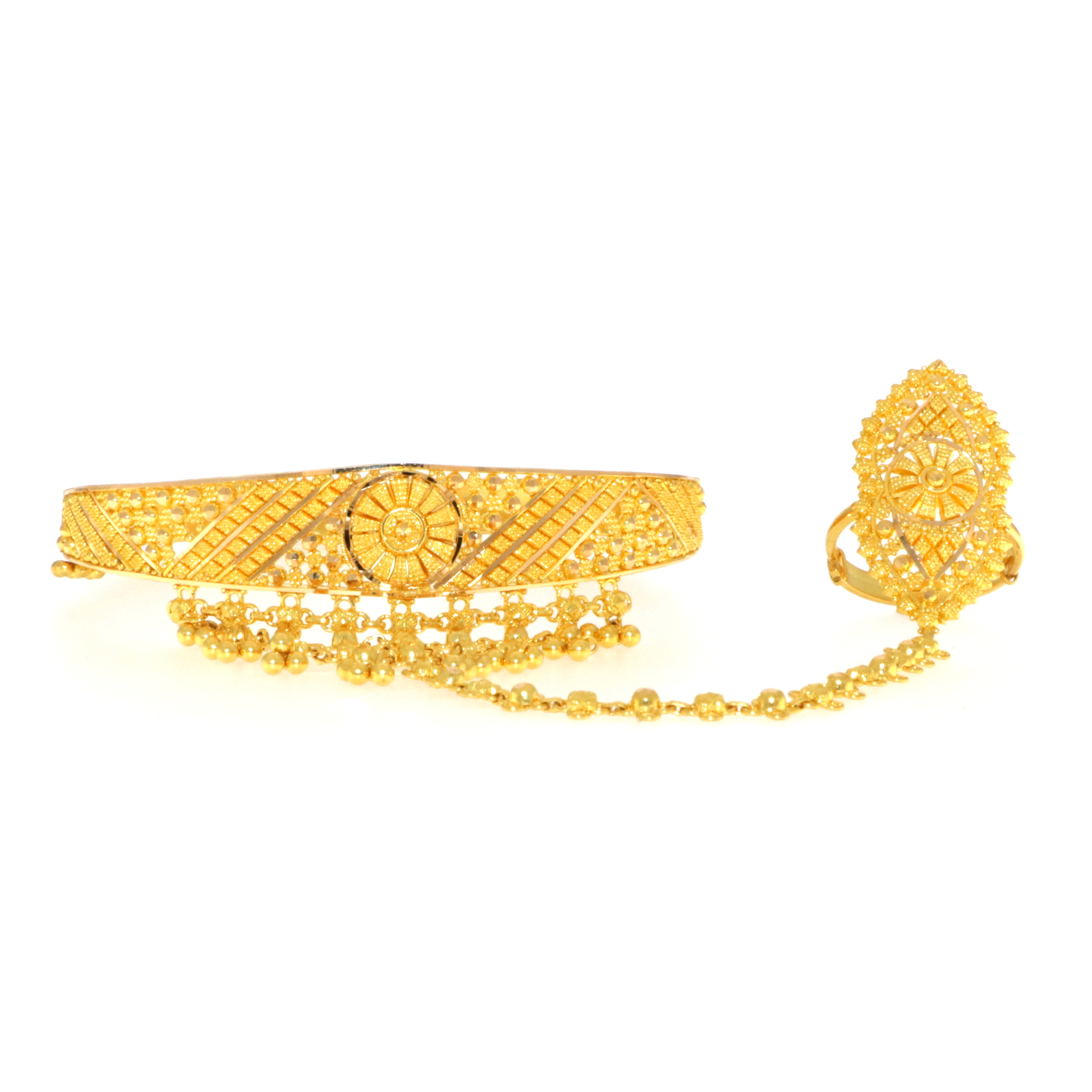 22ct Gold Bangle with Ring (Openable)